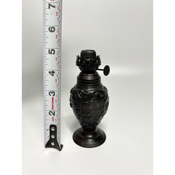 RESTORATION HARDWARE Bronze/Pewter Miniature OIL LAMP. Frances Le Mont. - Picture 7 of 8